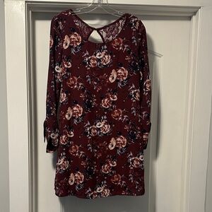 Kohl's Floral Burgundy Dress